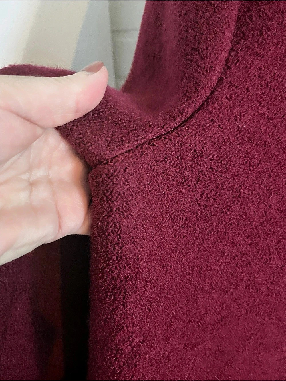 Vintage Geiger Raspberry Boiled Wool Long Coat Austria Sz EU 42 US 8 - Picture 12 of 16